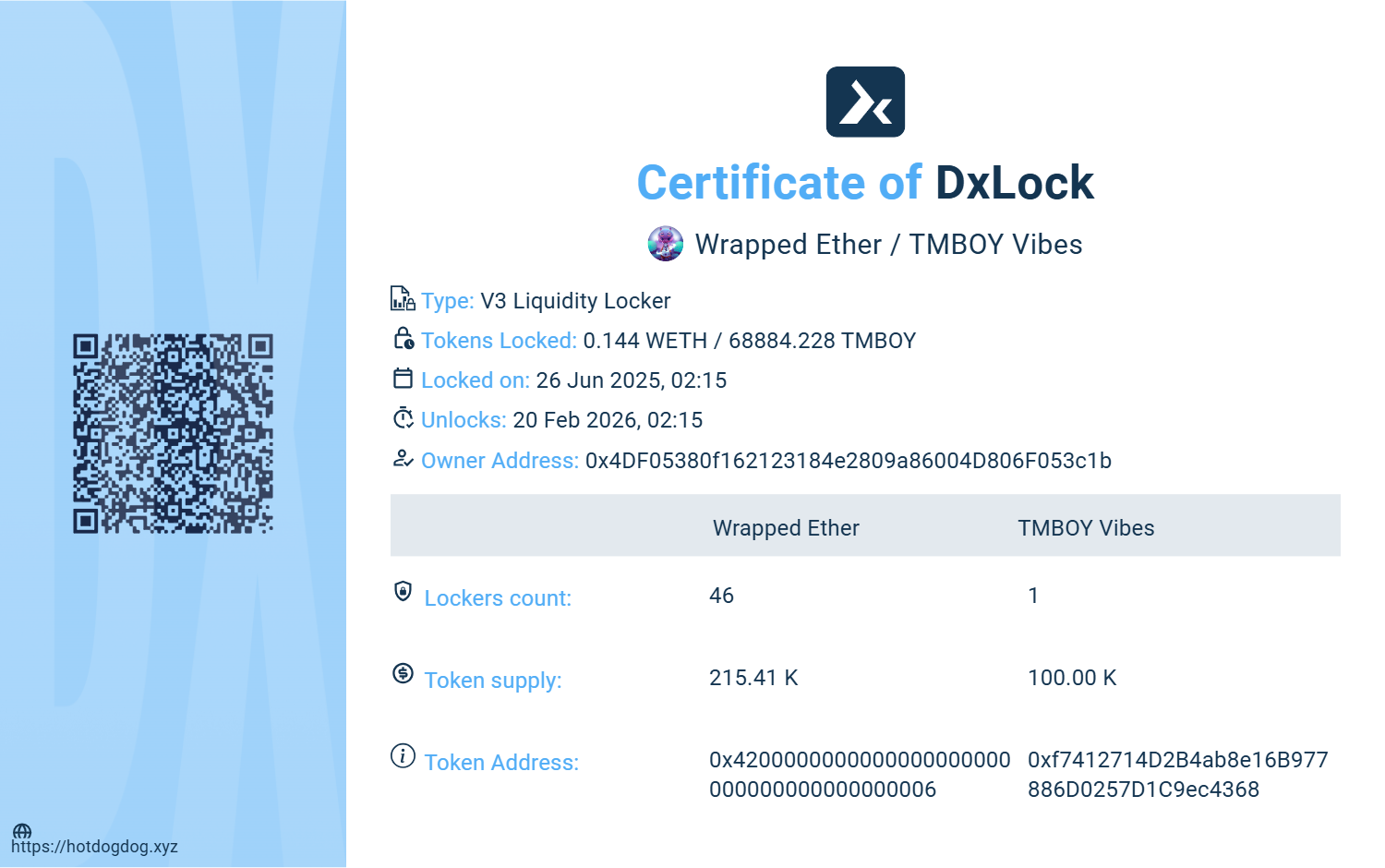 Certificato di DxLock